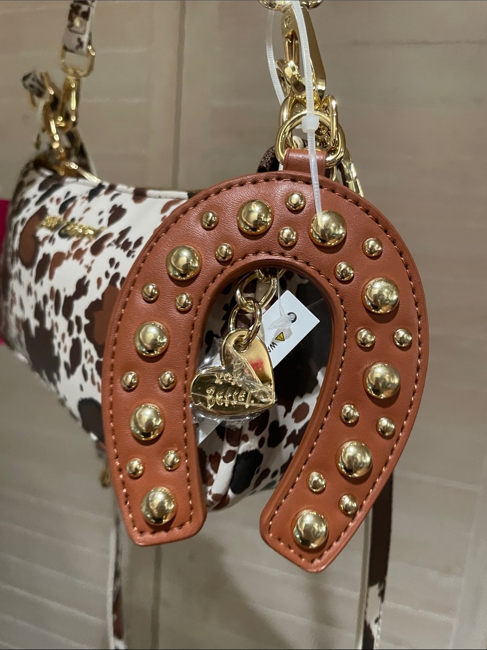 Betsey Johnson Cowgirl Bag (with crossbody strap snd horse shoe bag charm) - Picture 3 of 7